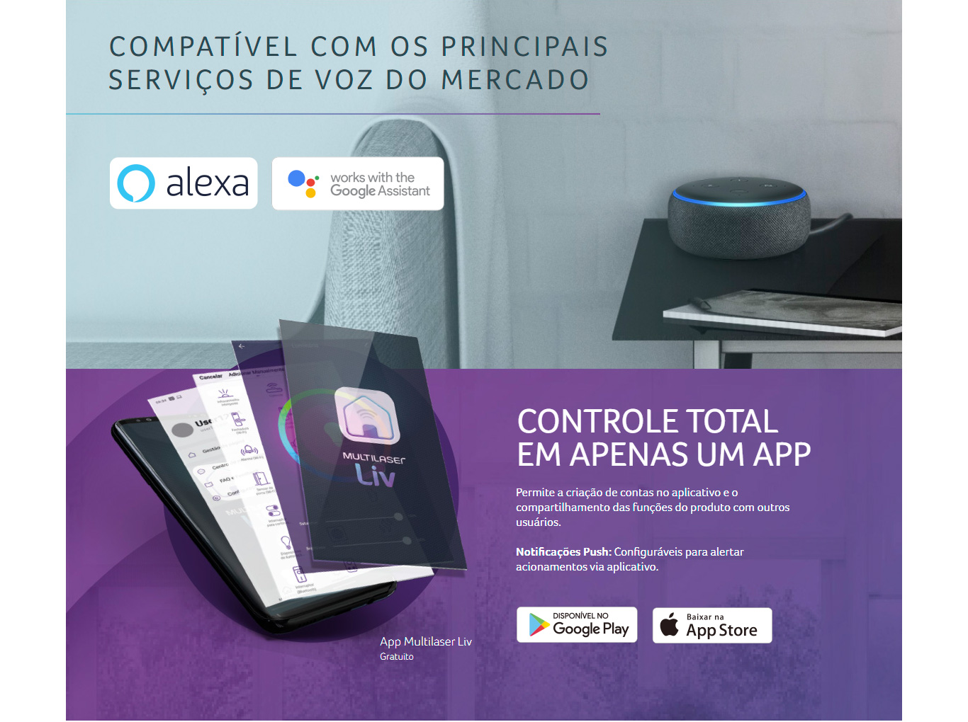 Acionador Inteligente Para Interruptor de Iluminação Wi-Fi Multilaser Liv - SE234